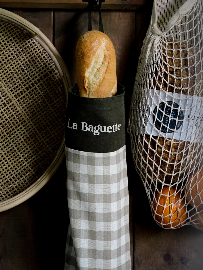 Gingham Baguette Bag