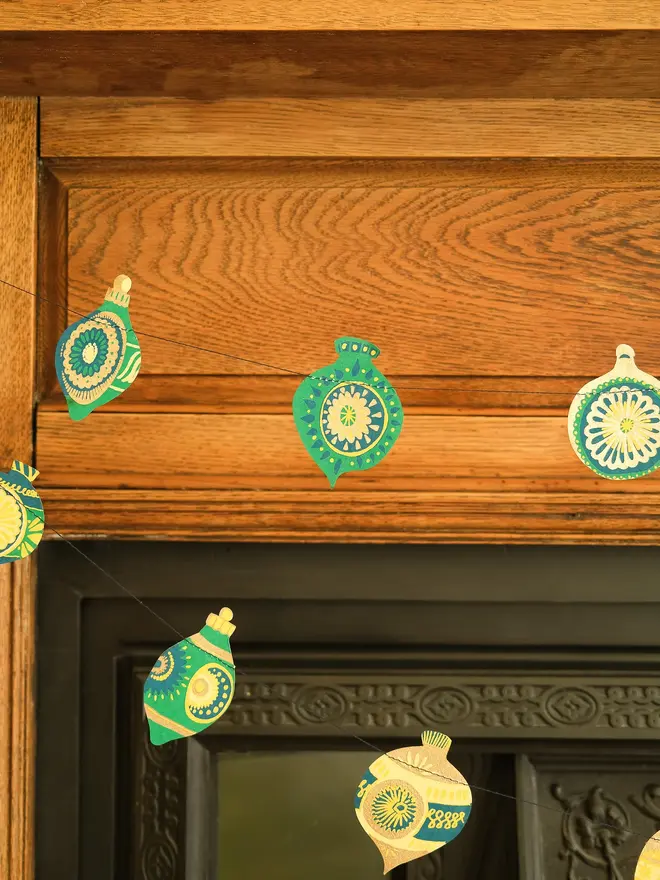 Christmas Ornaments Sewn Garland (Set Of 6)
