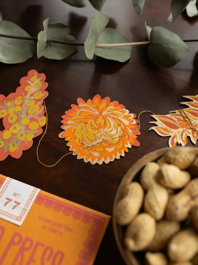 Autumn Blooms Sewn Garland (Set Of 6)