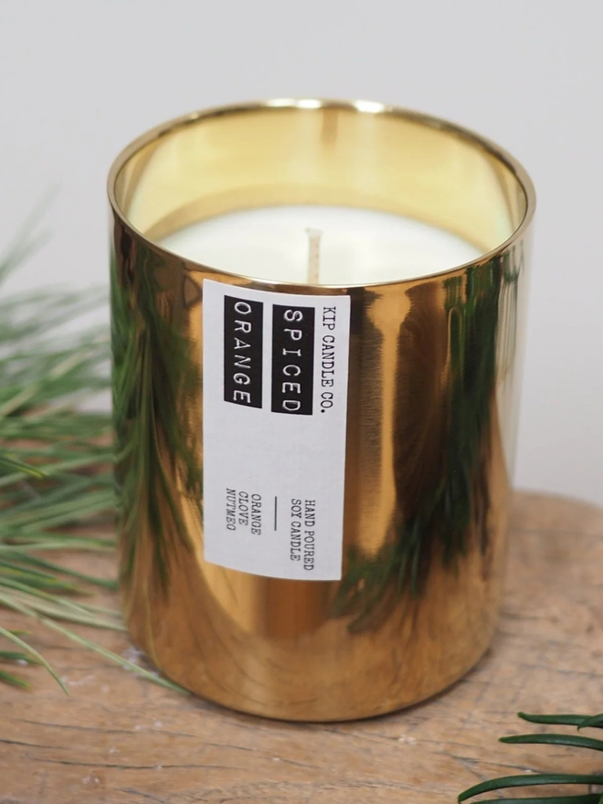 Spiced orange Christmas candle