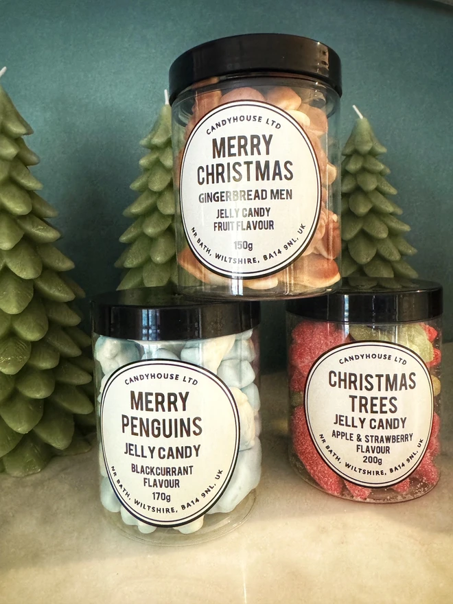 Christmas Sweets Candyhouse Gingerbread Men Candy Canes Penguin Christmas Tree