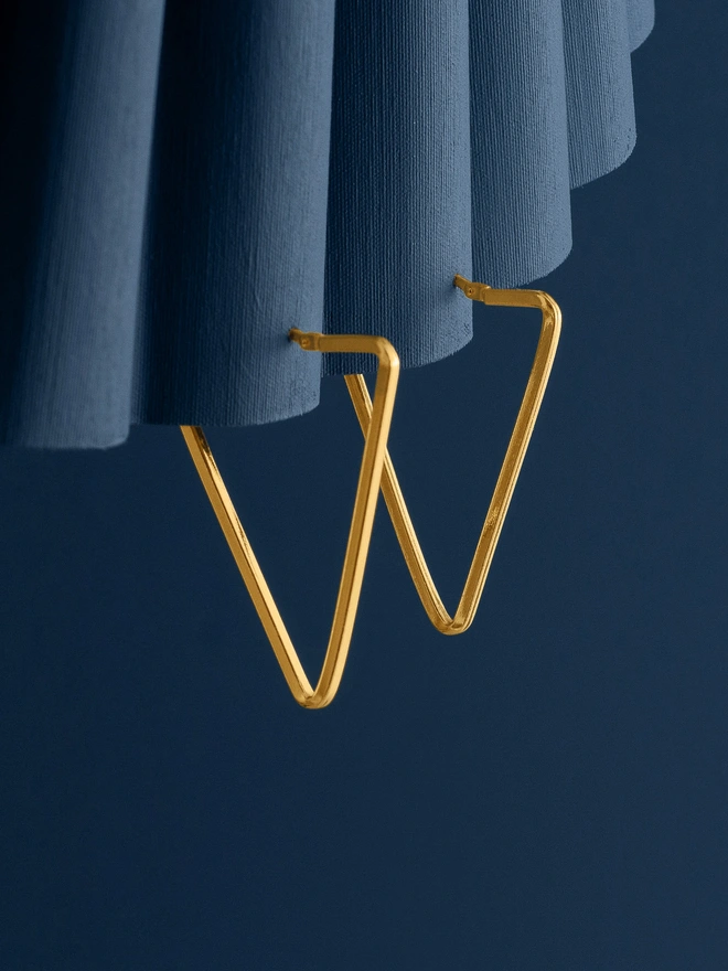 Gold Triangle Hoop Earrings