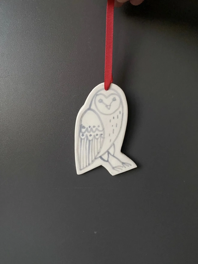 Handmade Stoneware Bird Christmas Ornaments