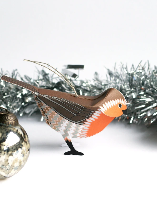 christmas card with pop out robin decoration