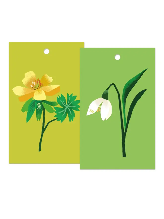 illustrated snowdrop gift tags