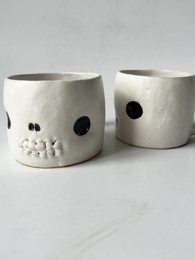 stoneware Cup in the Shape of a Skull