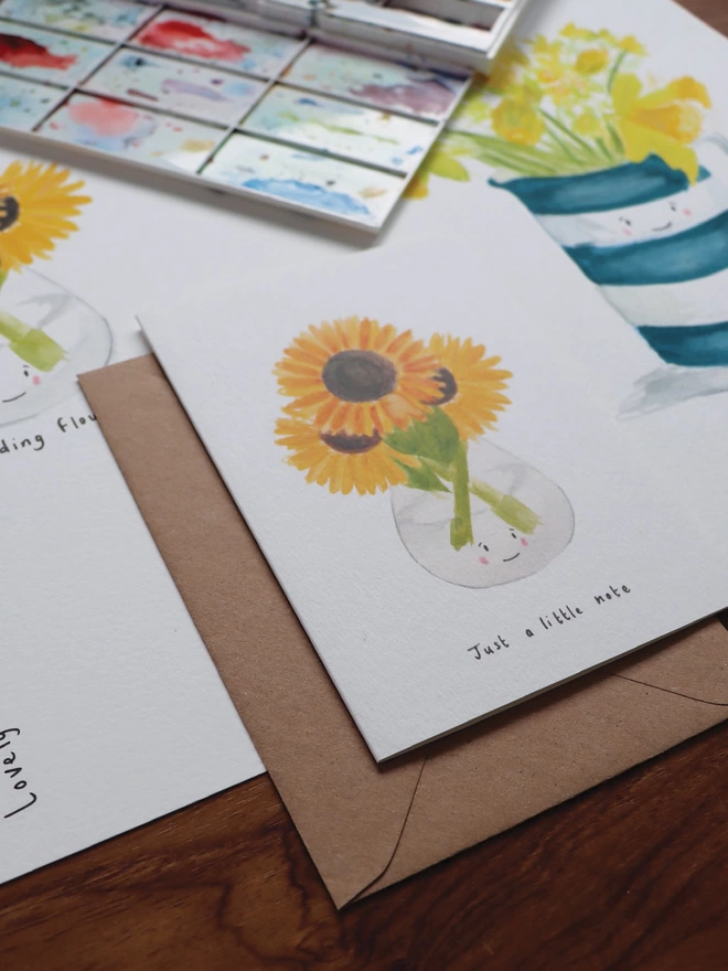 Sunflower Note Card 