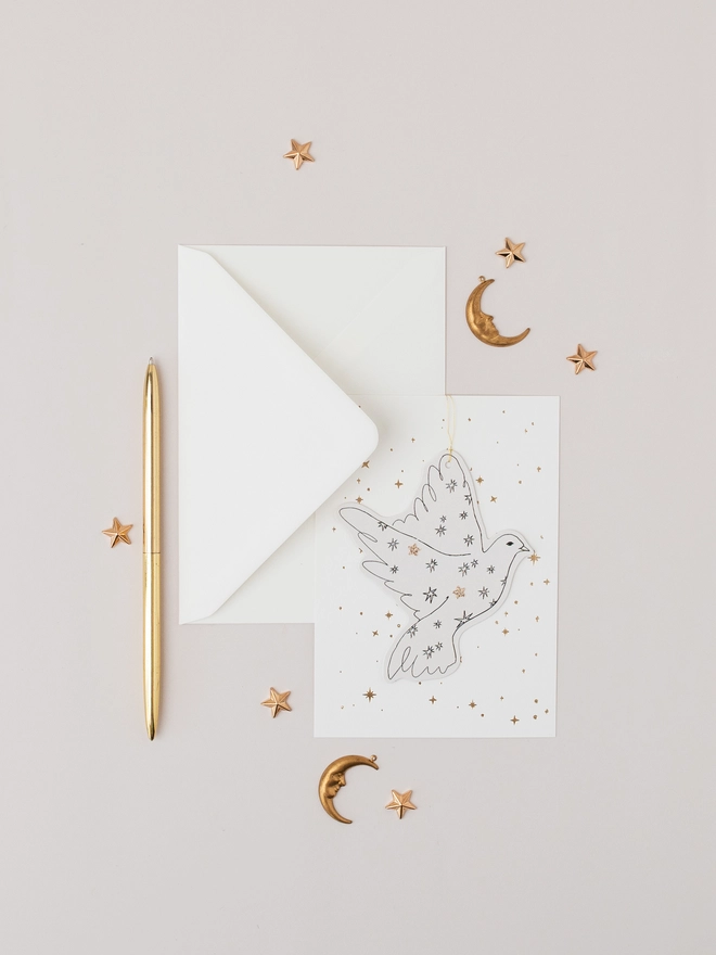 Dove Hanging Decoration Card