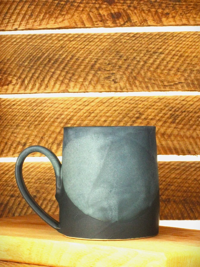 matte grey mug with black bottom