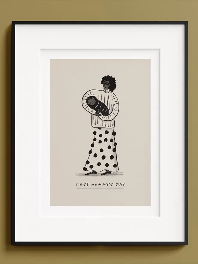 new mum illustrated portrait