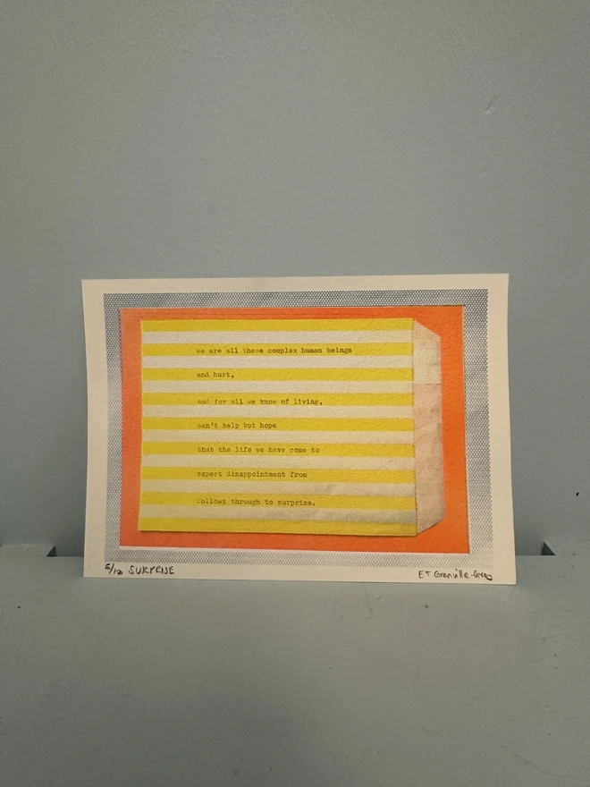 'Surprise' A5 Risograph Print Wall Art