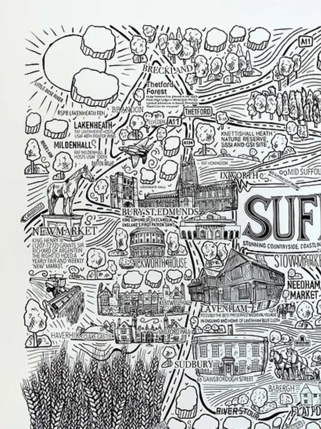 Suffolk Poster Wall Art Top Left