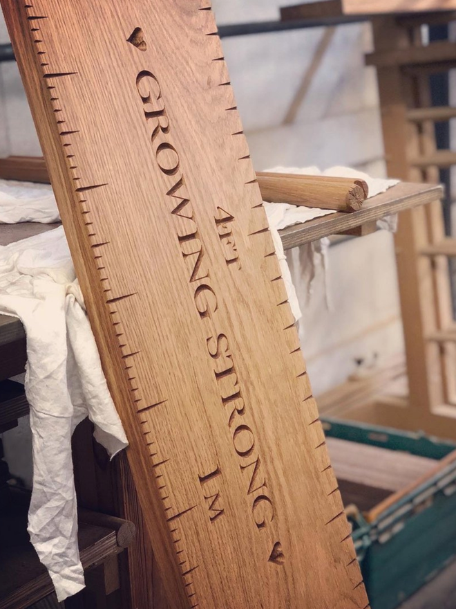 Personalised Oak Height Chart