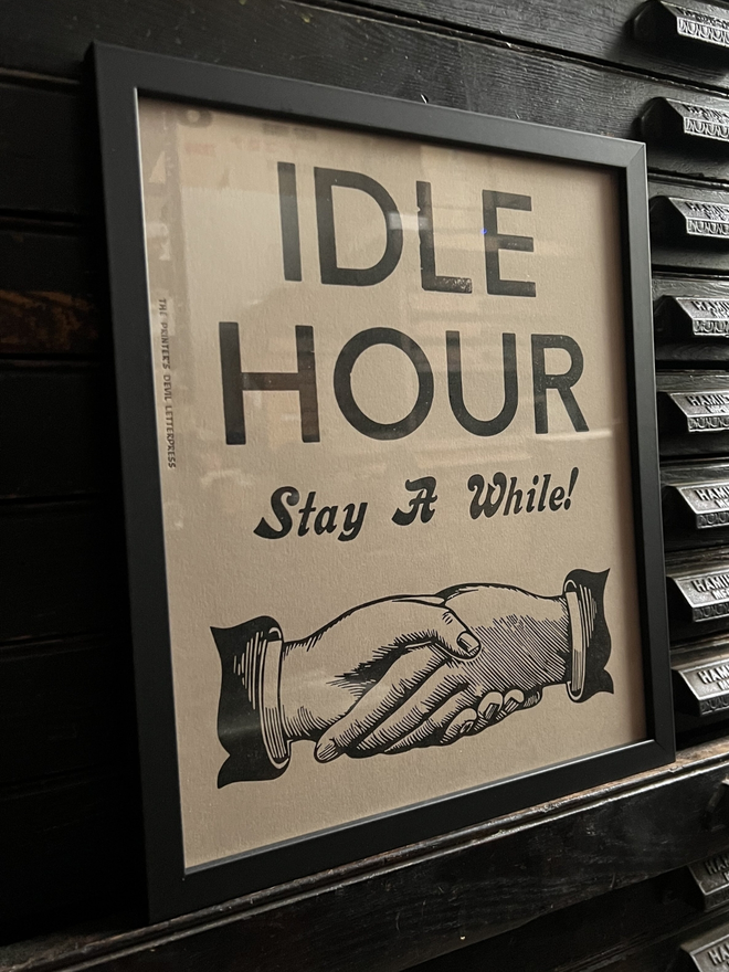 Idle Hour Letterpress Print 