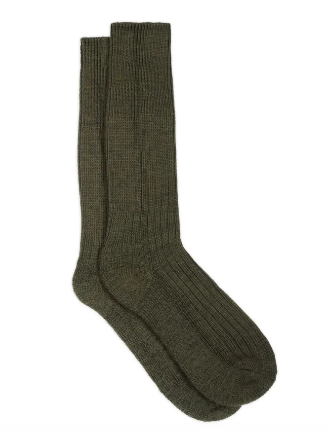 Olive Alpine Wool Socks