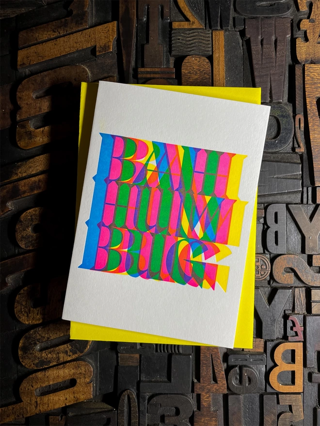 Bah Humbug! | Vibrant Christmas Letterpress Card