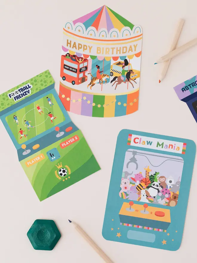 'Happy Birthday' Fairground Carousel Shaped Card