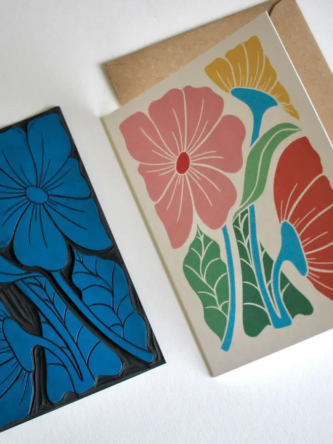 abstract floral greeting card