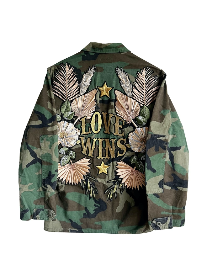 Love Wins Embroidered Camo Jacket
