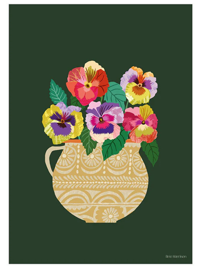 pansies floral print