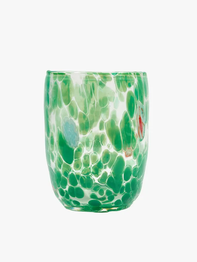 Seafoam Straight Murano glass tumbler