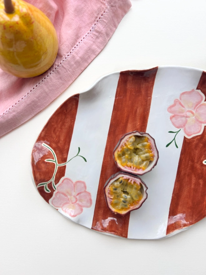 striped wavy serving platter