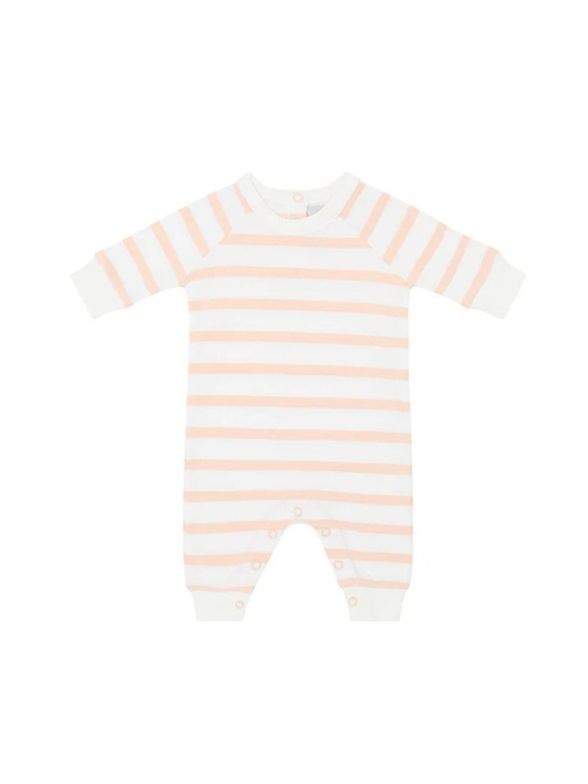 pink breton stripe baby onesie