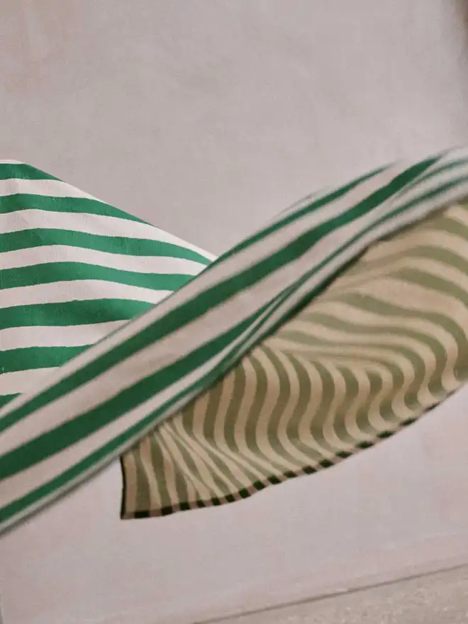 Christmas Green Stripe Tablecloth