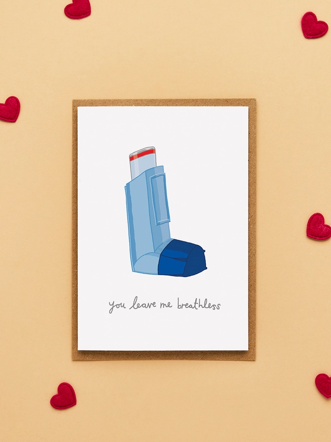 Funny Anniversary Card Featuring an Inhaler