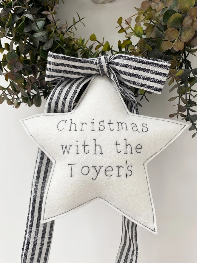  Personalised Felt Christmas Tree Topper Star