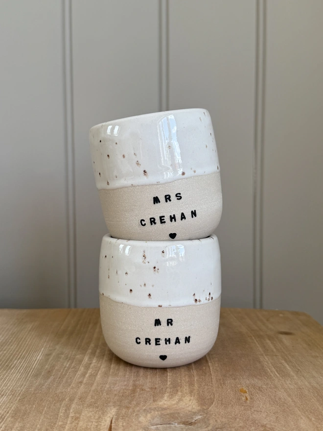 Mr & Mrs Wedding Ceramic Coffee Cups