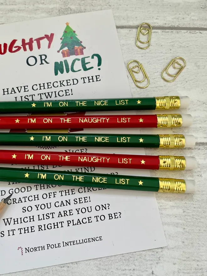 'I'm On The Naughty List' HB Christmas Elf Pencil