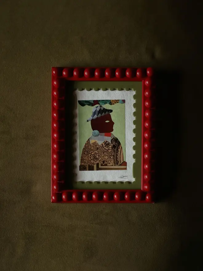 sage green coloured stamp-shaped mount