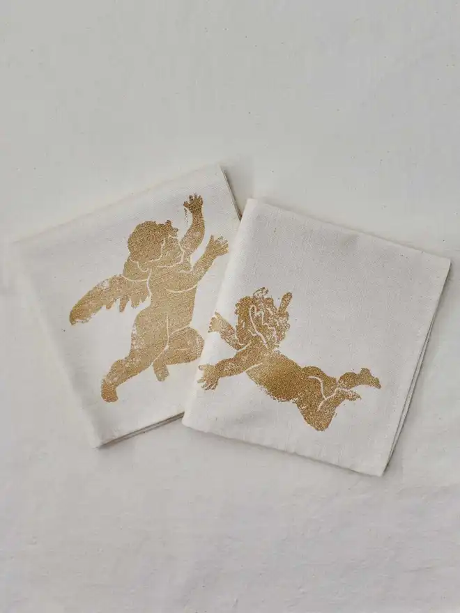 Christmas Gold Cherub Napkins
