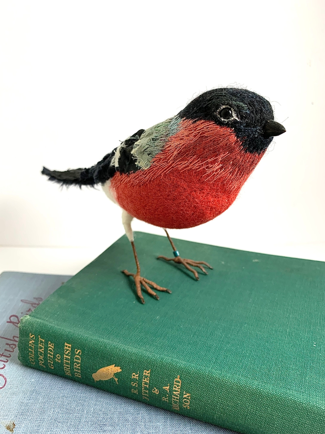 Textile Sculpture Bird ~ Bullfinch