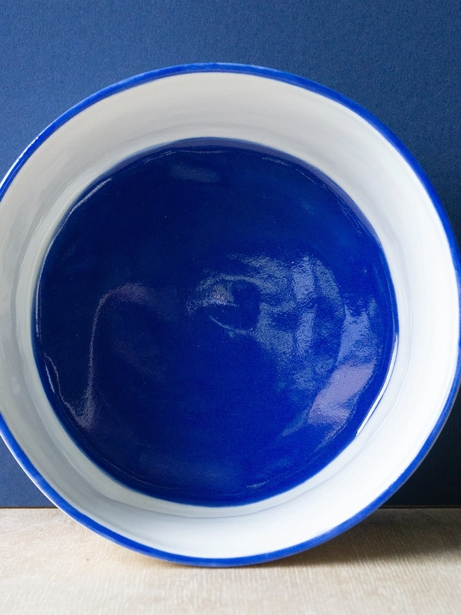 'Oat Cuisine' Blue Ceramic Bowl