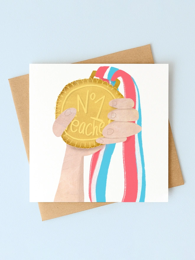 Medal Number One Teacher Card