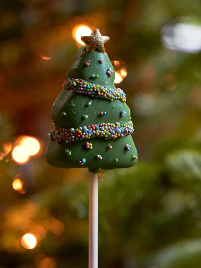 Christmas tree cake pop
