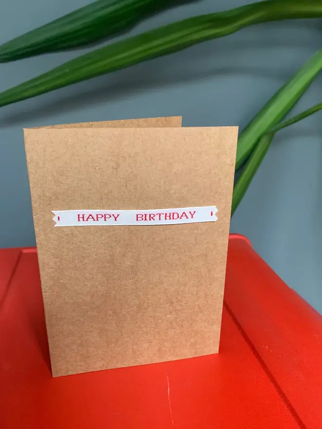 birthday card textile ribbon susan bradley