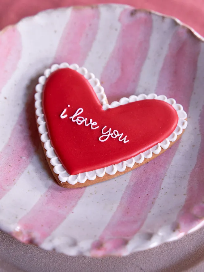 I love you heart Valentine's Day biscuit