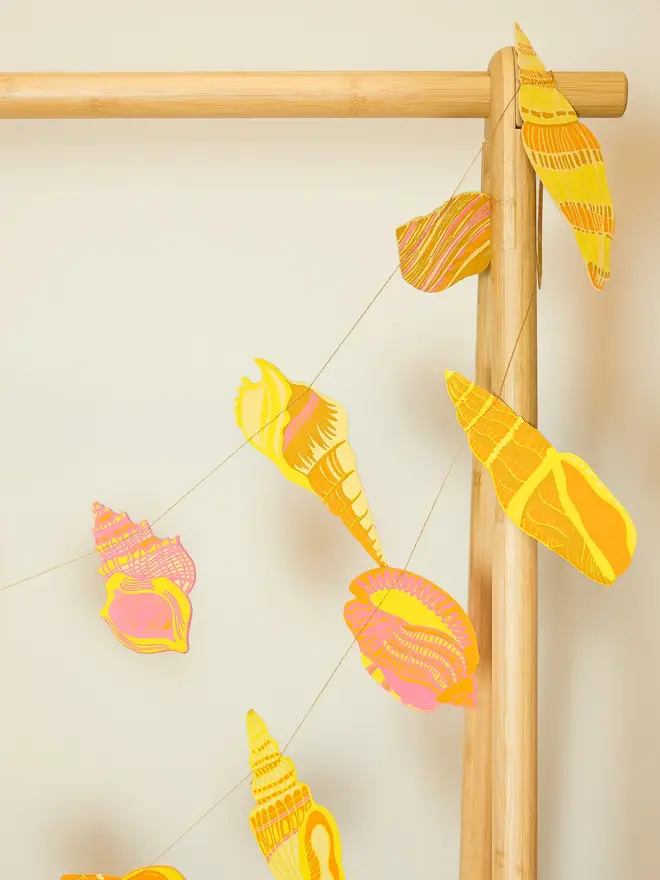 seashell sewn paper garland