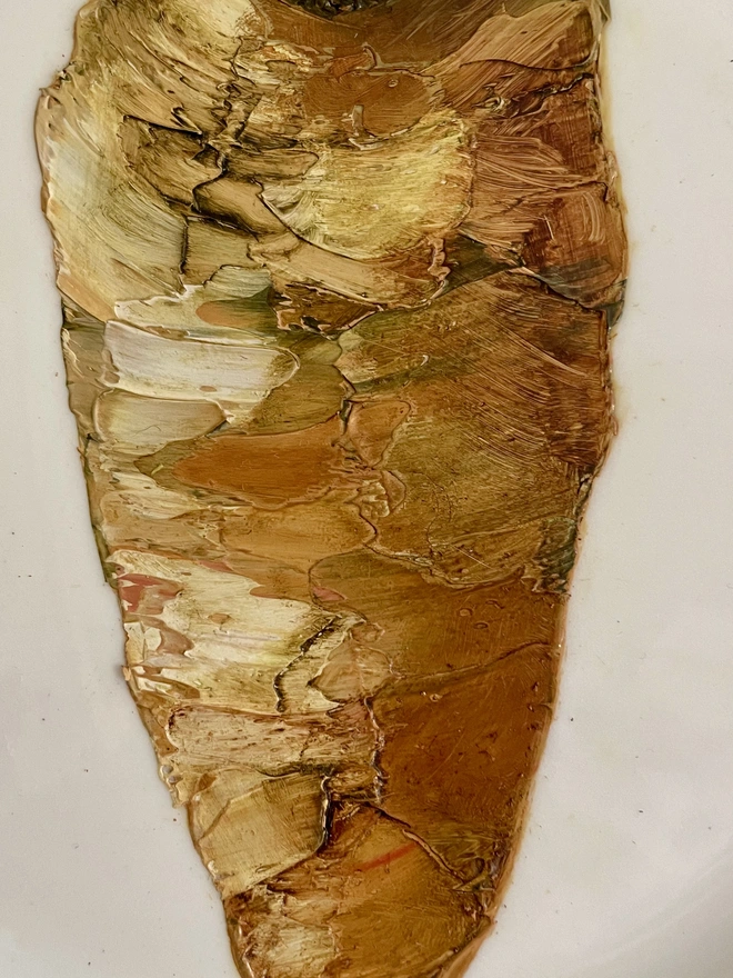 painted parsnip on vintage plate