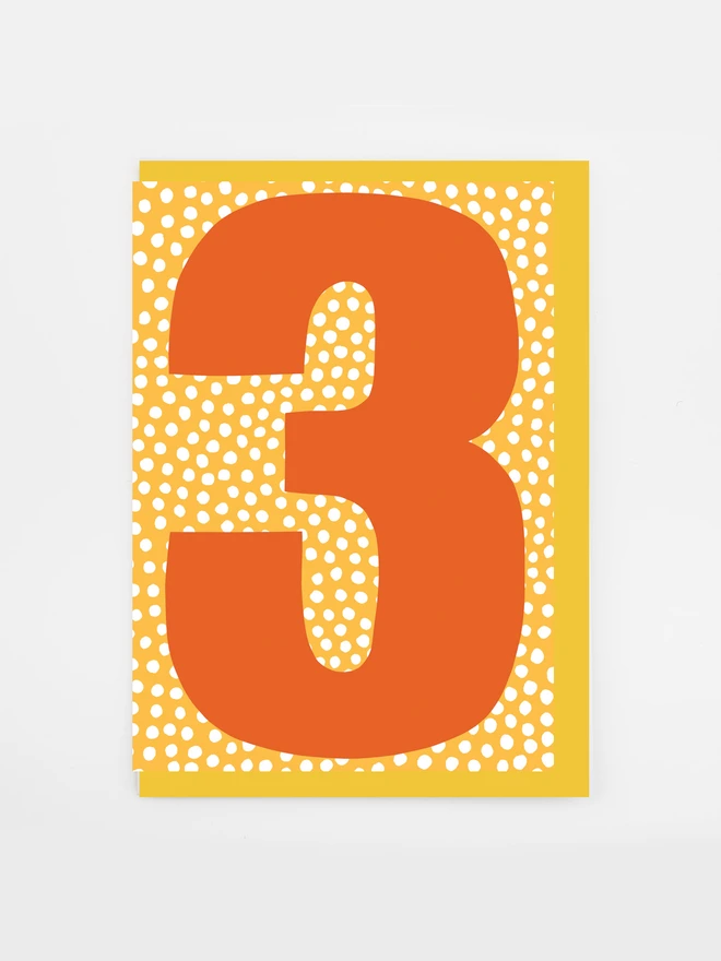 number 3 third birthday card