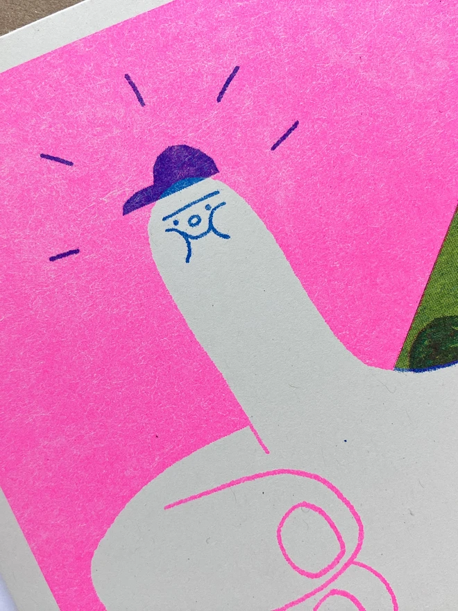 'Thumbs Up' A6 Riso Greetings Card