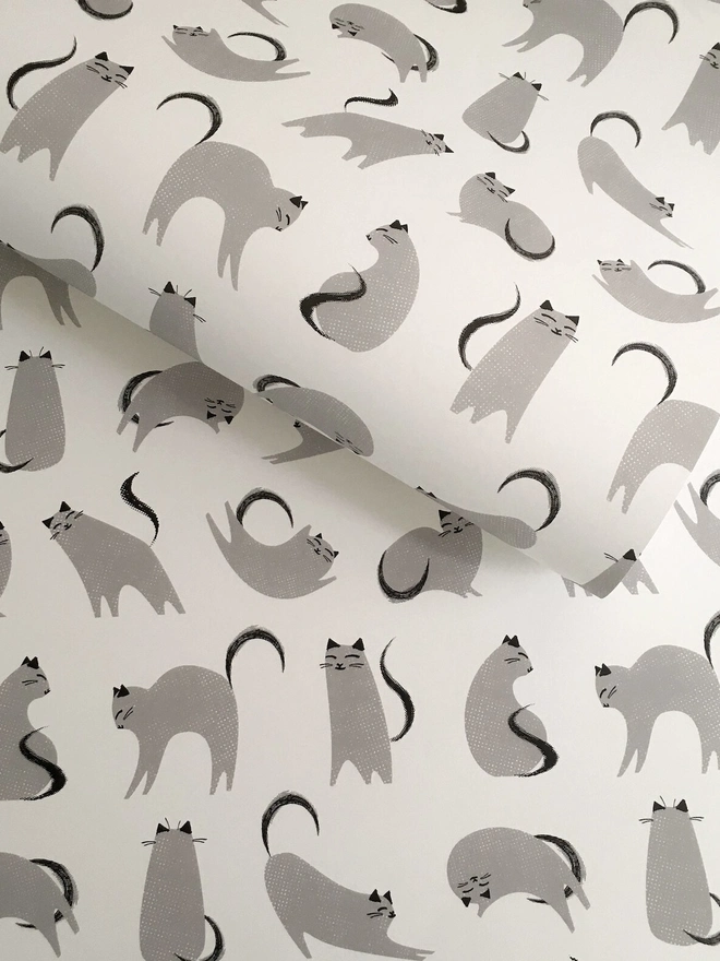 Grey Cat Wrapping Paper 