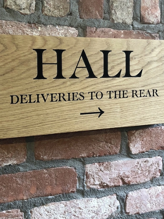 Personalised Oak Delivery Sign