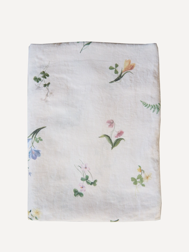 Table laid with spring table linen
