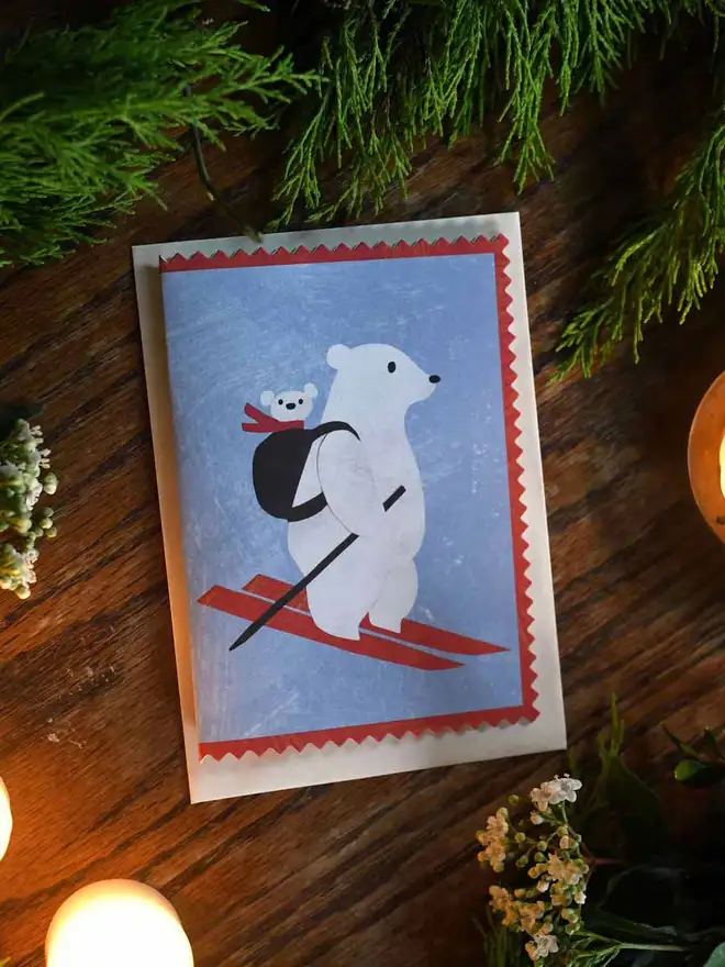 Mama Bear Christmas card Mortlake Papers