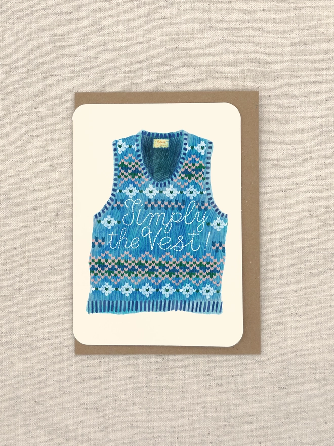 Simply the Vest Greetings Card Front