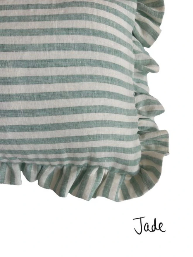 Striped Frill Cushion Cover